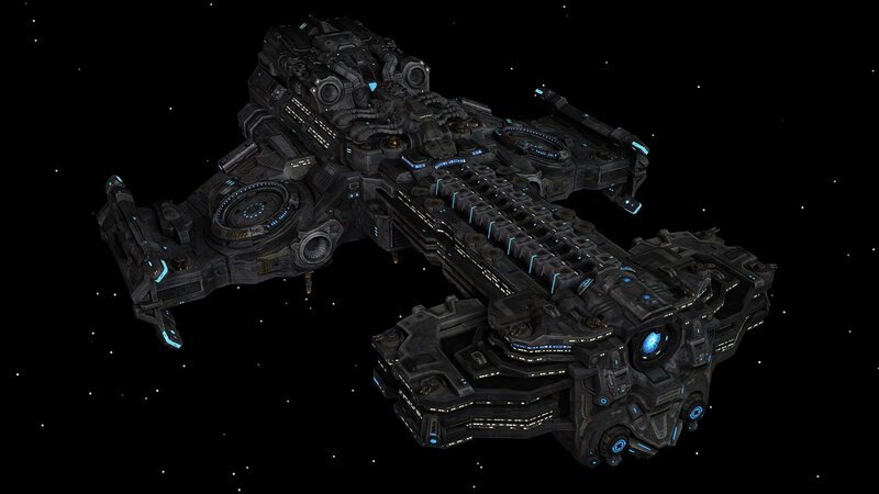 Large Sci-fi Spaceship — Black, Dark
