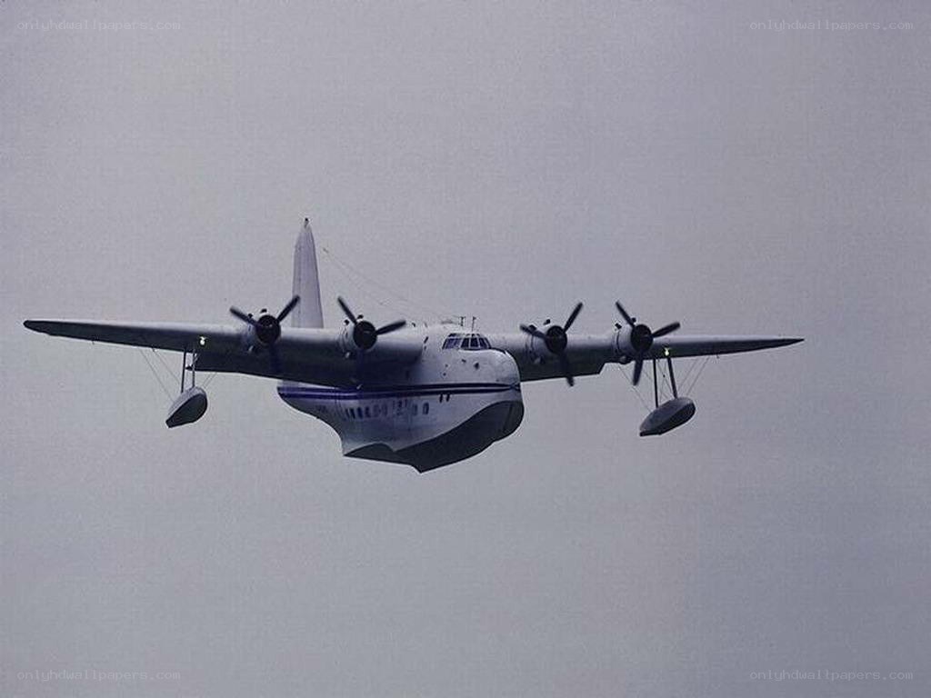 large seaplane in flight