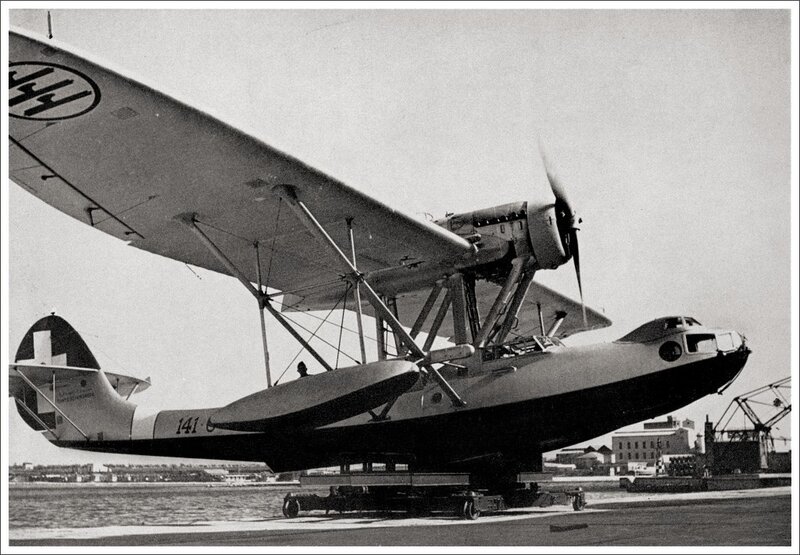 Large seaplane on display