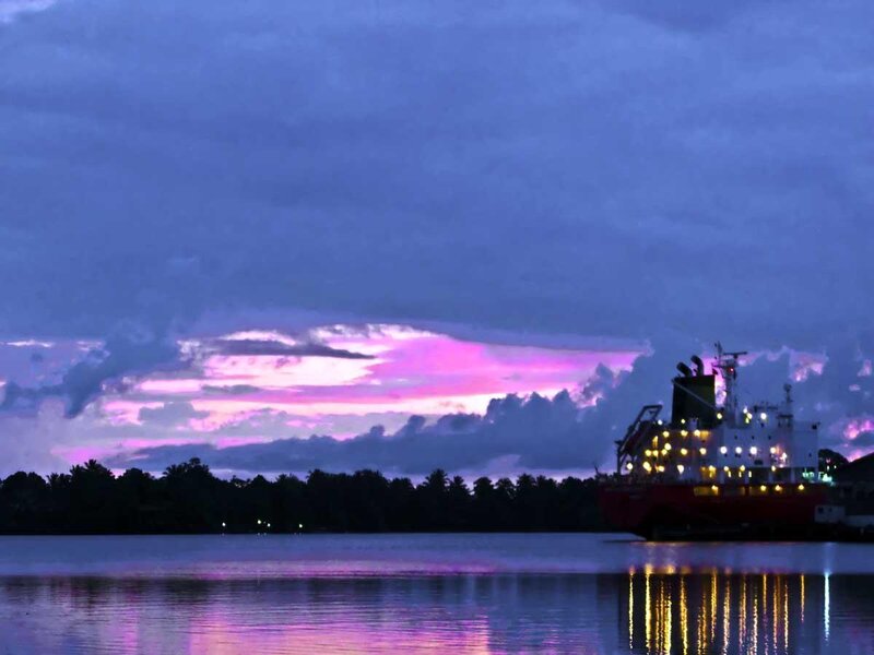 Large Ship at Dusk