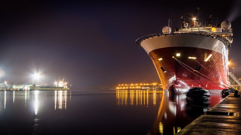 Large Ship in Harbor