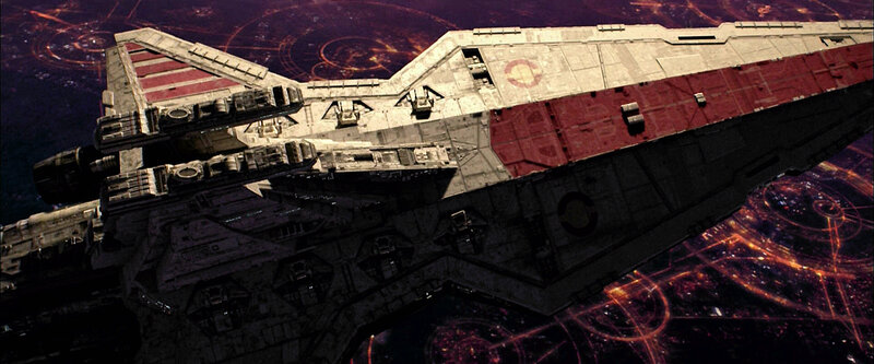 Large Spaceship in Orbit — Gray, Dramatic, Night
