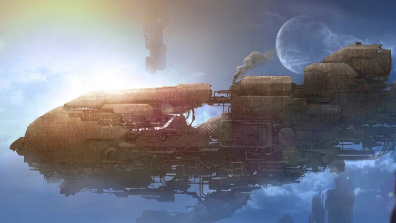 Large Spaceship in Sky