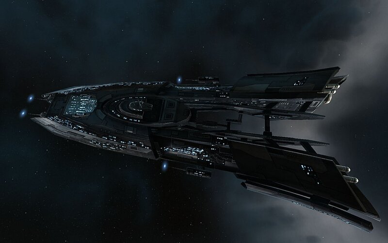 Large Spaceship in Space — Black, Dark, Dramatic