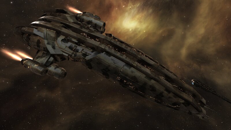 Large Spaceship in Space — Brown