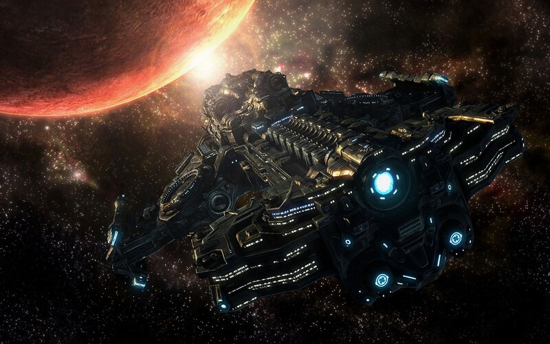 Large Spaceship in Space — Digital Art