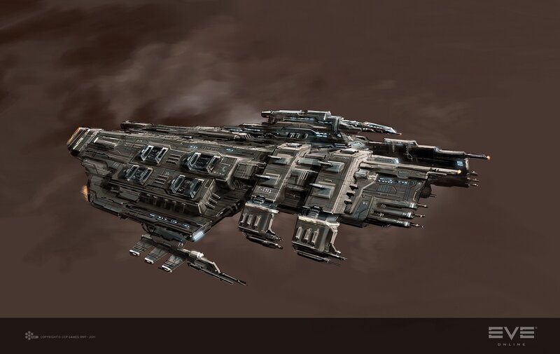 Large Spaceship in Space — Gray, Dramatic, 3d Render