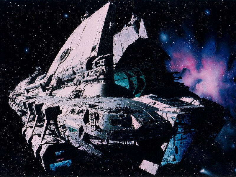 Large spaceship in space