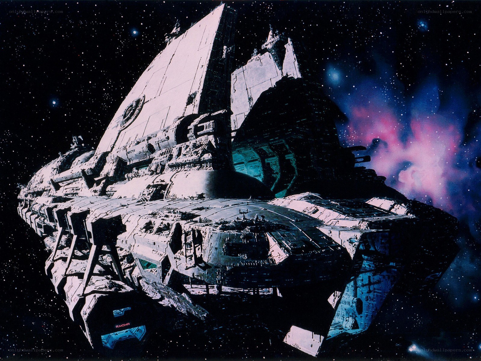 Large spaceship in space
