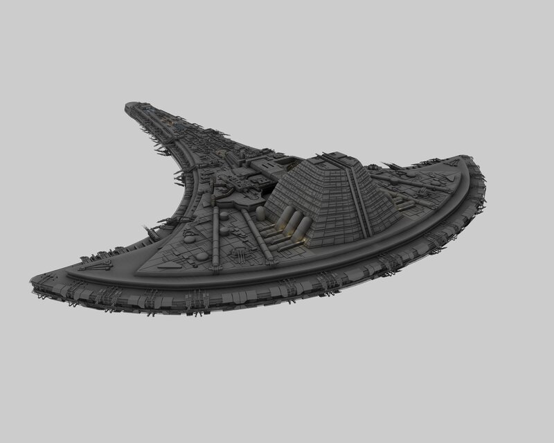 Large Spaceship Model — Gray, Neutral