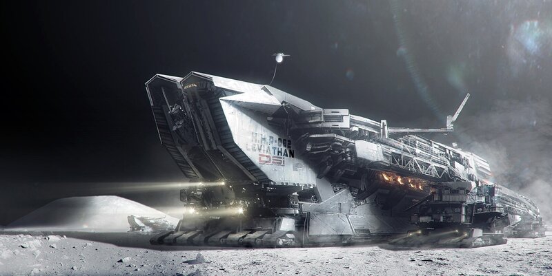 Large Spaceship on Moon