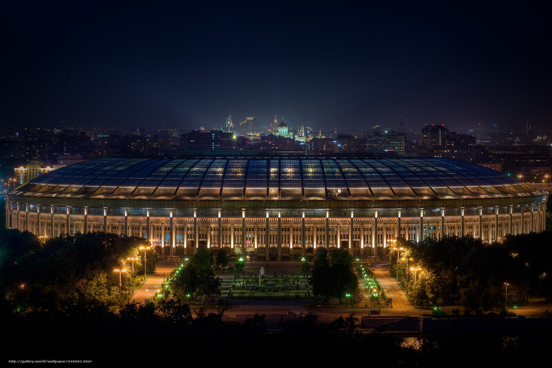Large Stadium at Night — Black, Dramatic