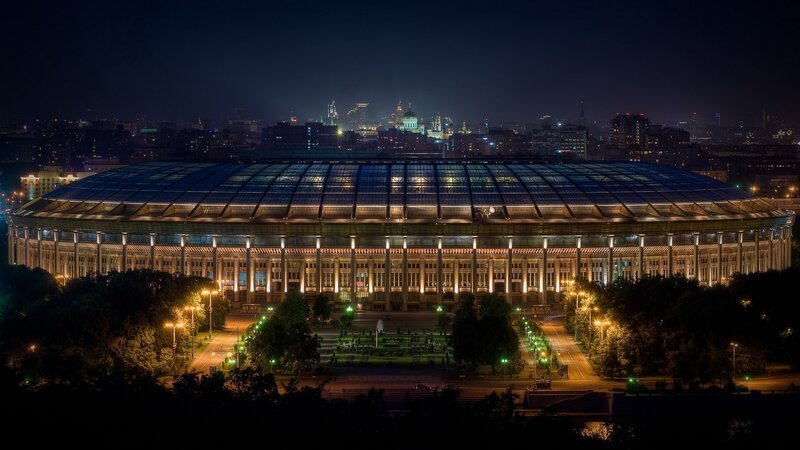 Large Stadium at Night — Black