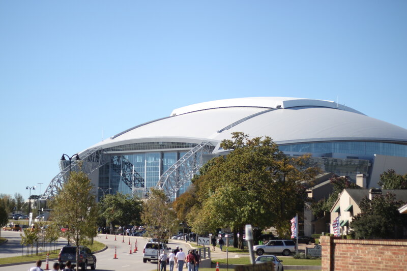 large stadium on a sunny day