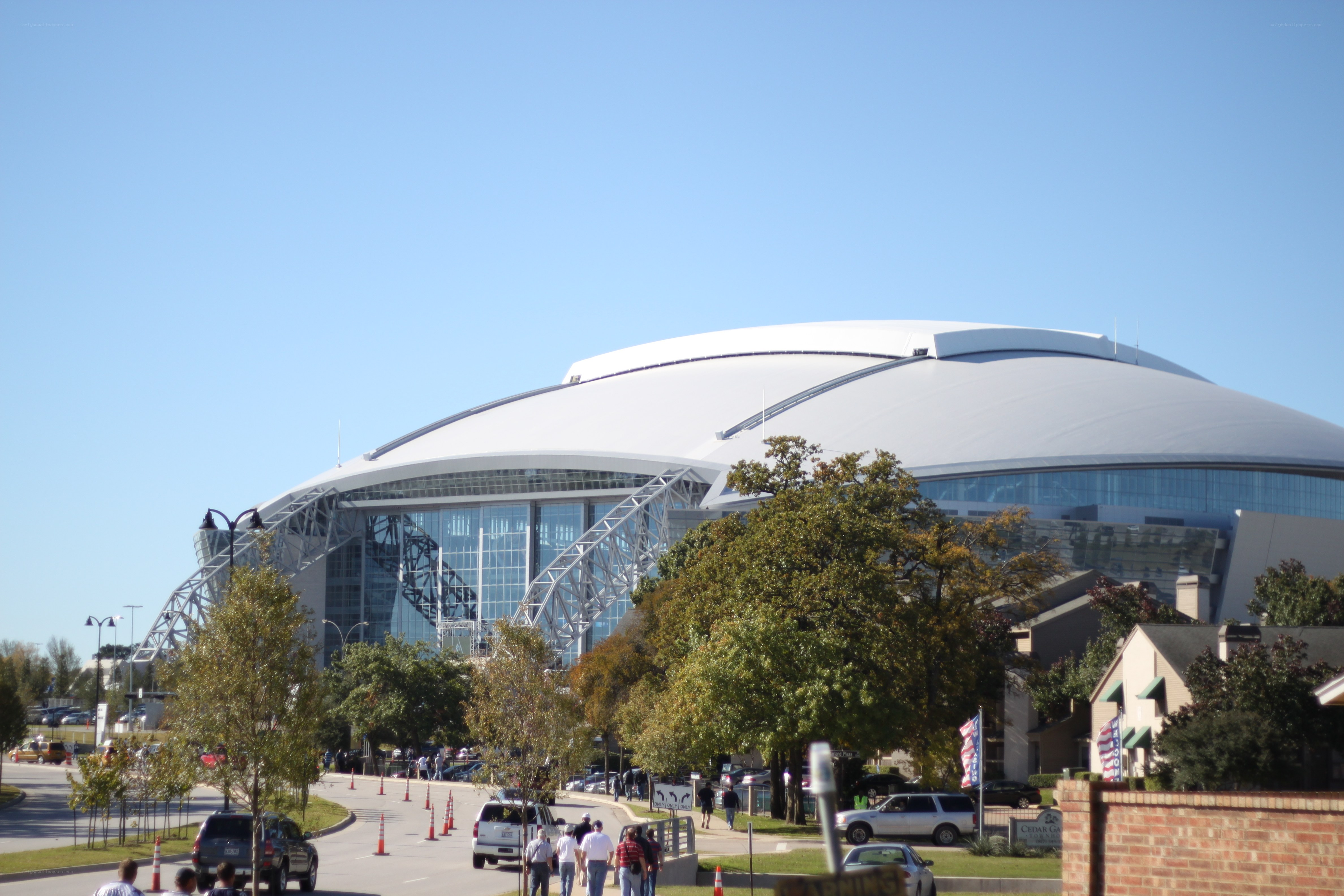 large stadium on a sunny day