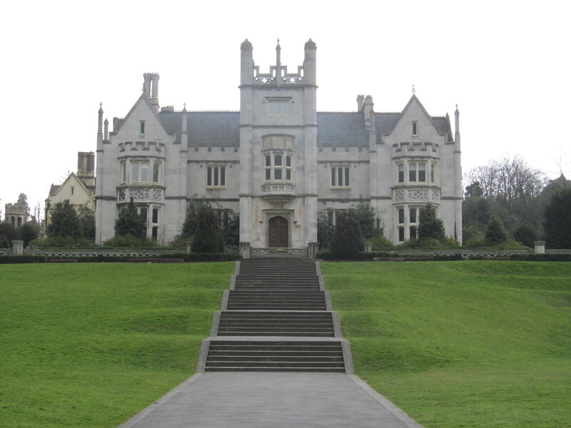 Large Stone Mansion — Green, Serene, Morning