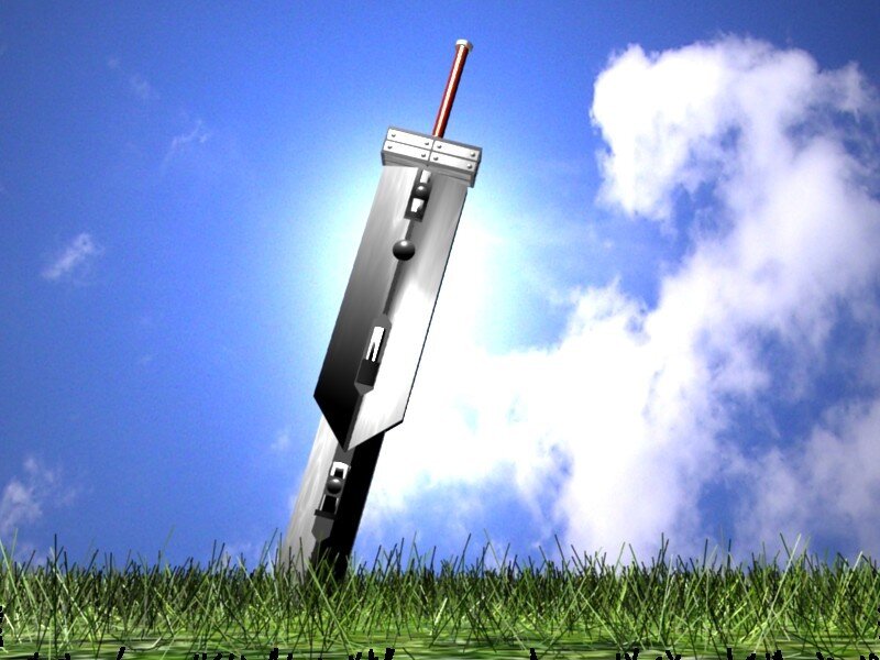 Large sword in grass