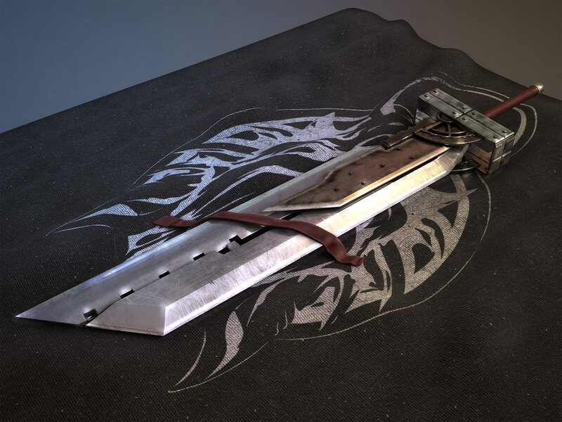 Large sword on cloth