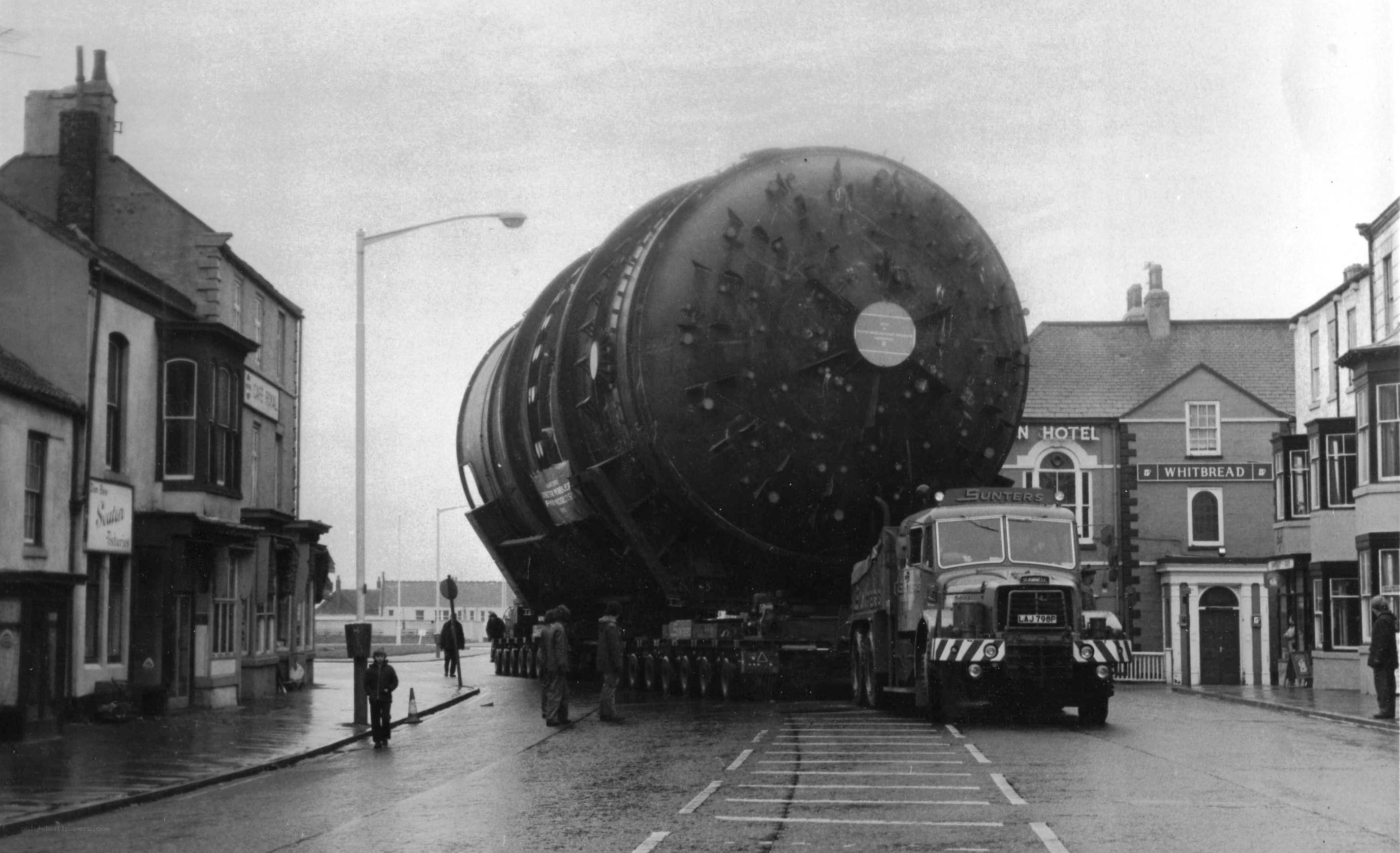Large tank transport in town