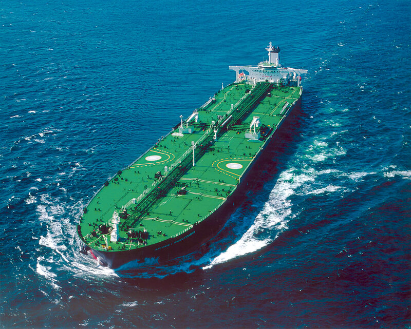 Large tanker ship at sea
