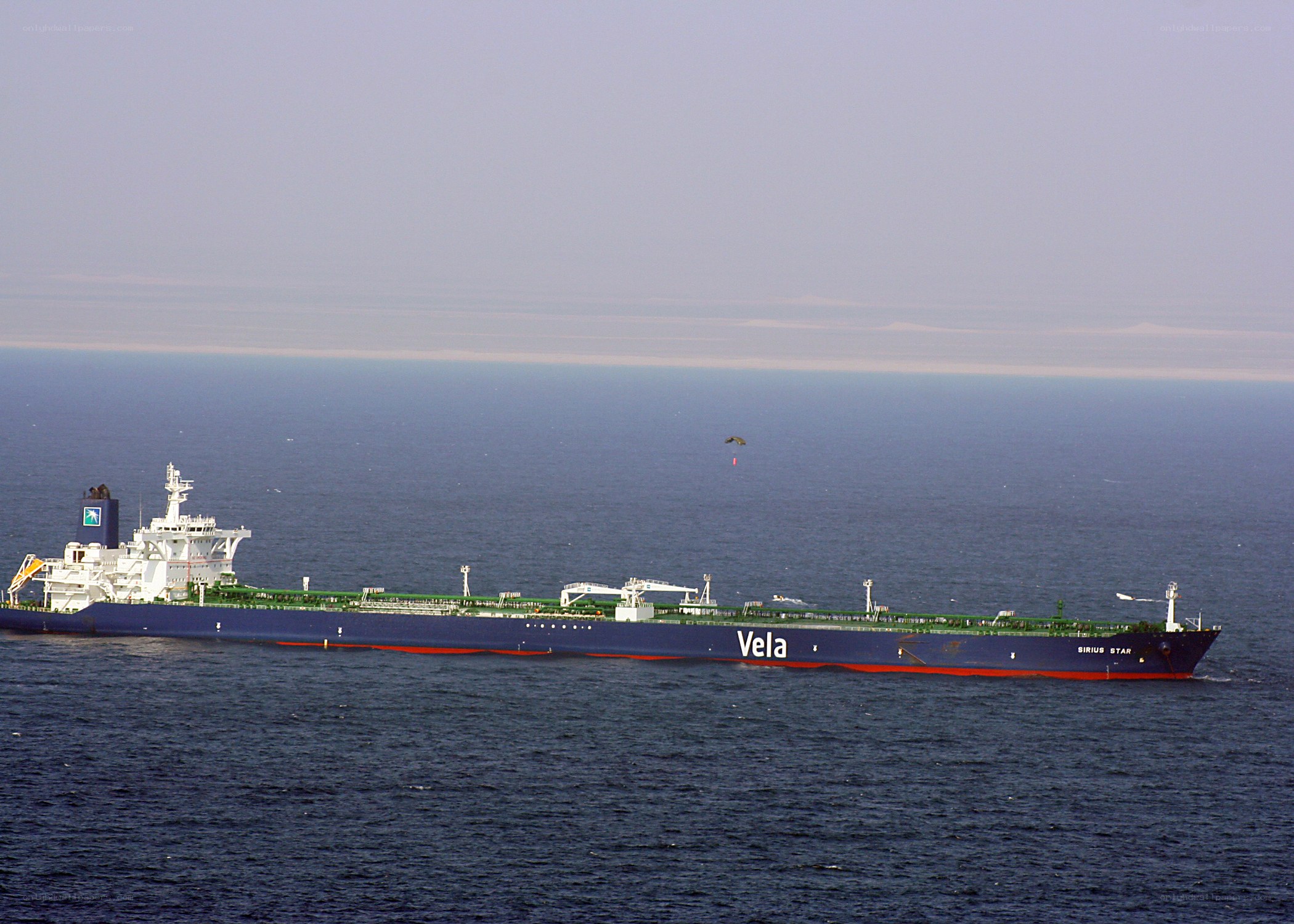 Large tanker ship at sea