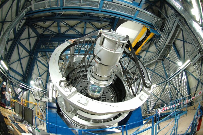 Large telescope inside observatory