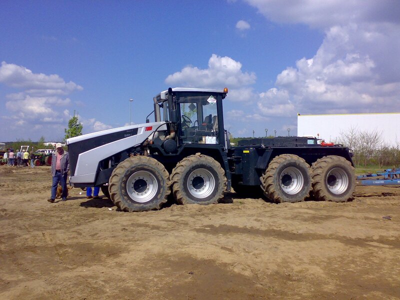 Large tractor on display