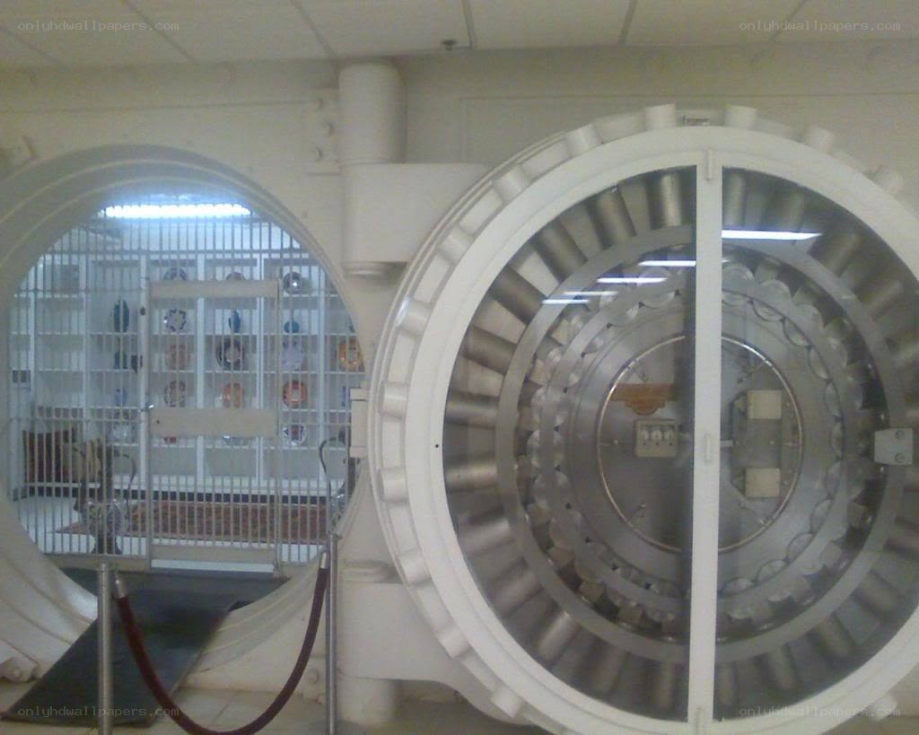 large vault door in a museum