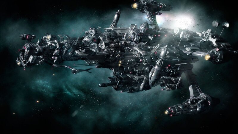 Large Warship in Space