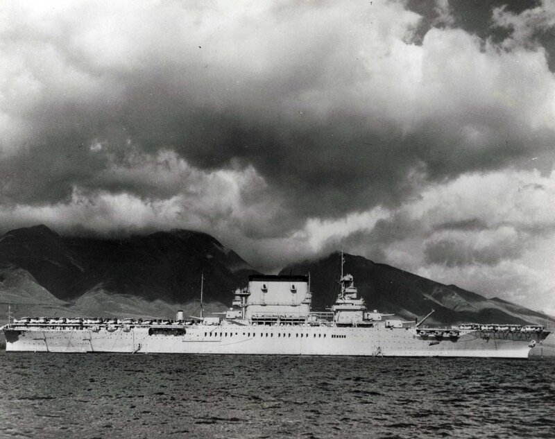 Large Warship in Water