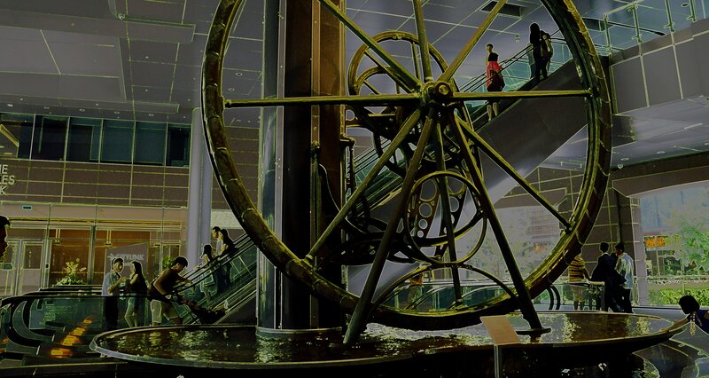 Large Water Wheel Sculpture