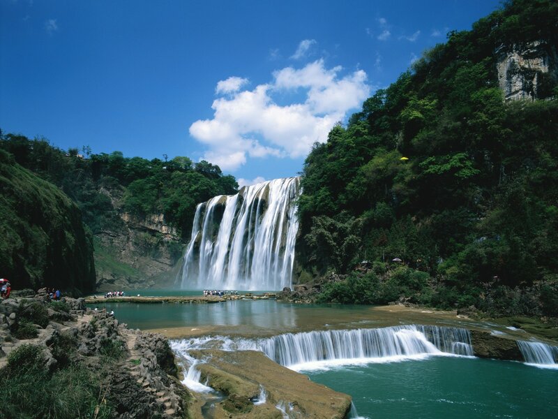 Large Waterfall in Canyon