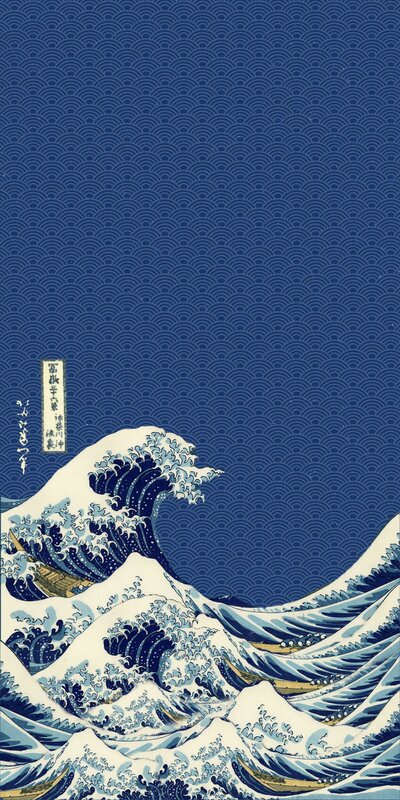 Large Wave with Boats — Blue