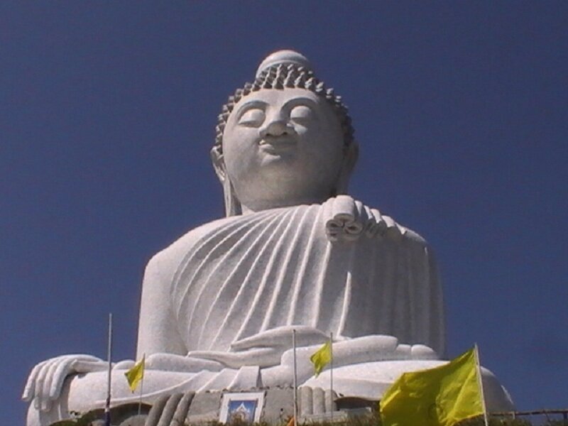 Large white Buddha statue