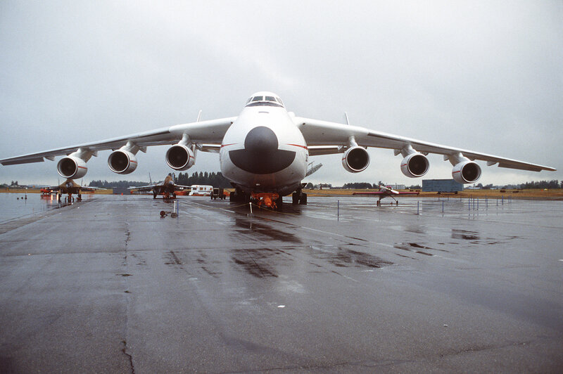 Large White Cargo Plane — Gray