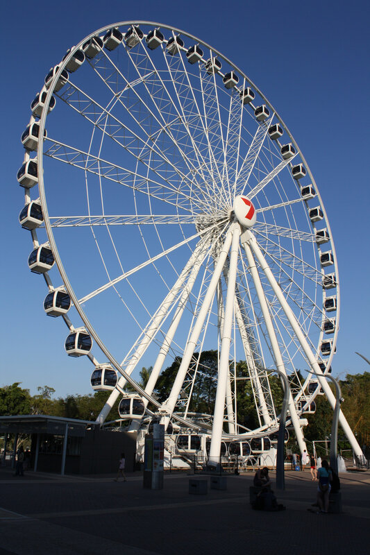 Large white ferris wheel at amusement park