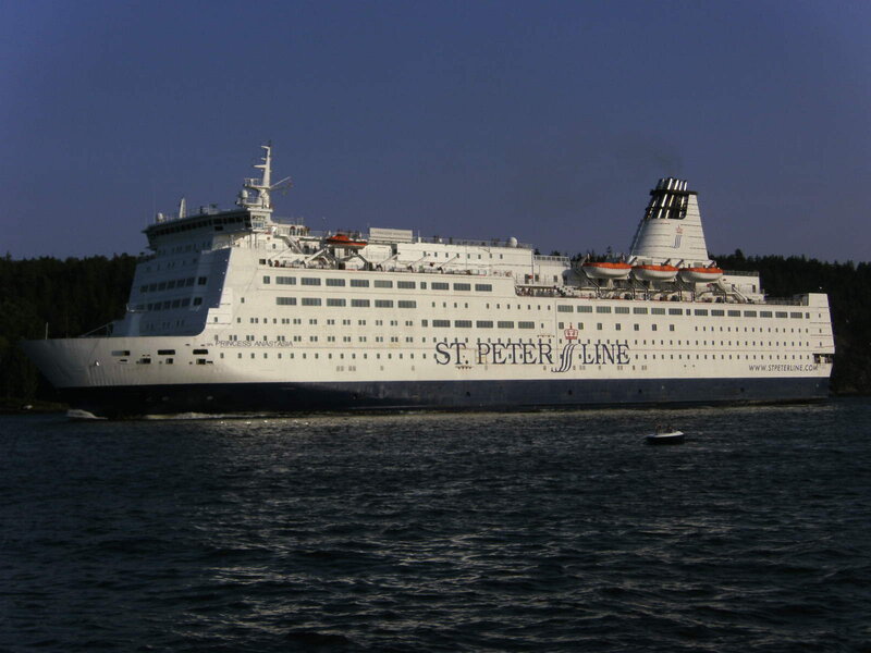 Large White Ferry Ship