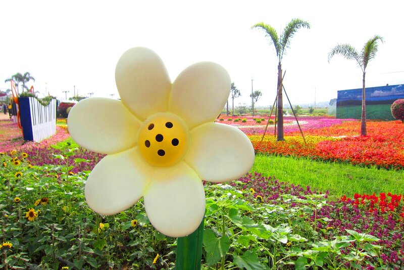 Large White Flower Sculpture