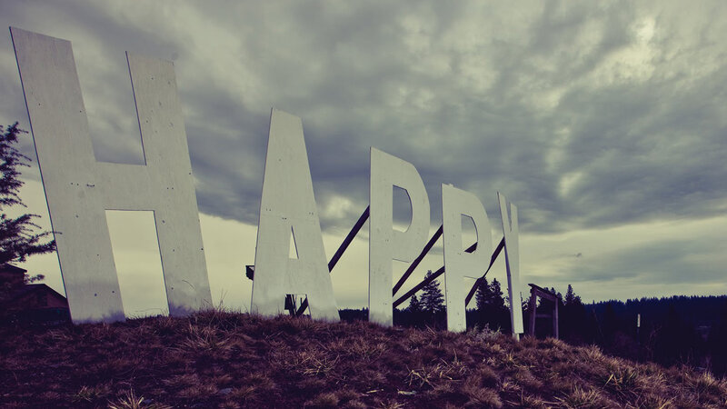 Large White Letters on Hill — Dramatic