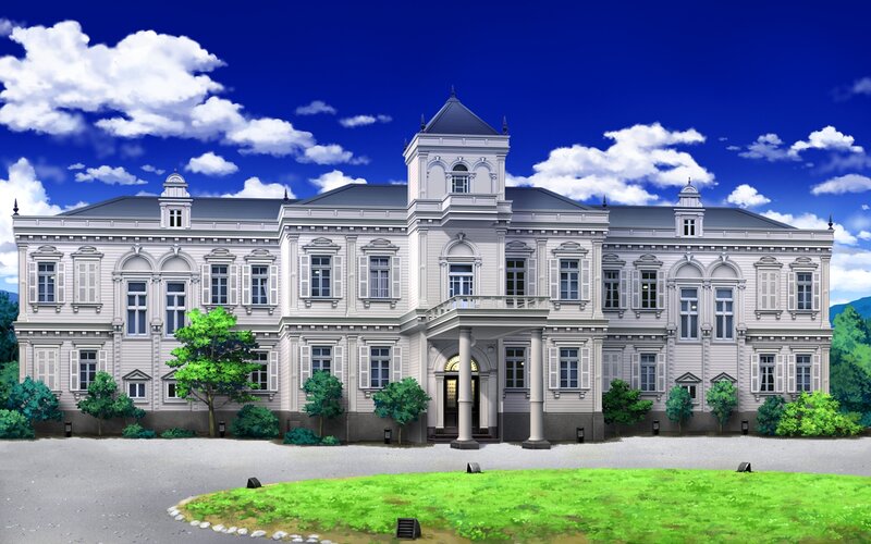 Large White Mansion — Blue
