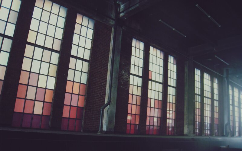 Large windows in an industrial building
