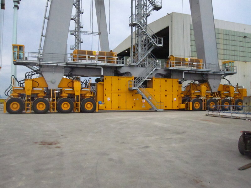 Large yellow industrial crane