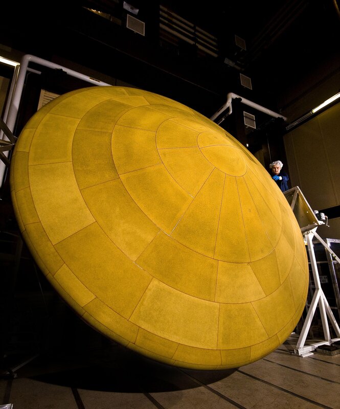 Large yellow satellite dish