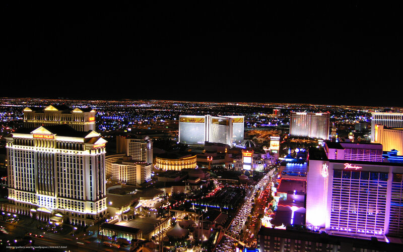Las Vegas Cityscape at Night — Black, Dramatic
