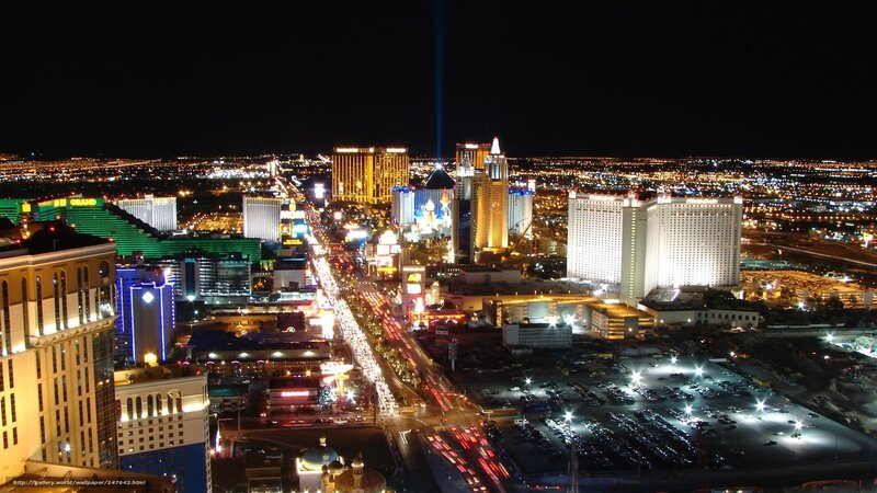 Las Vegas Cityscape at Night — Black
