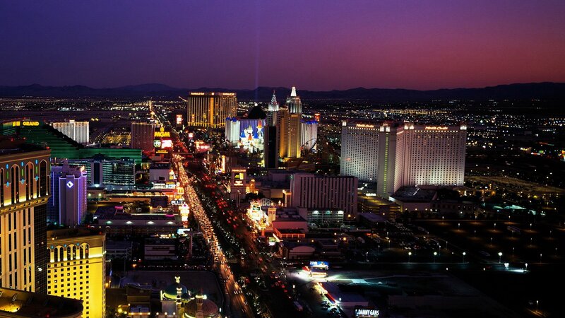 Las Vegas Cityscape at Night — Purple