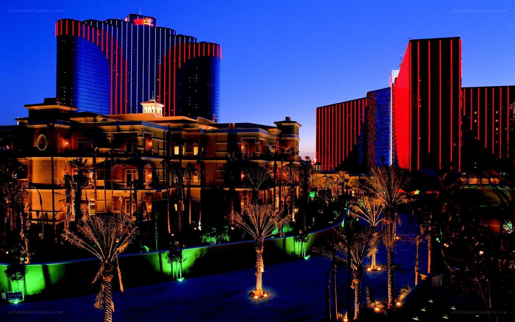 Las Vegas hotel at dusk