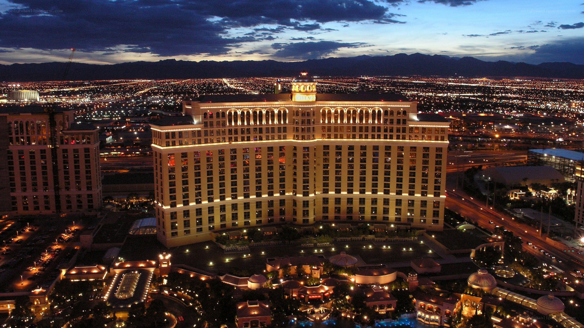 Las Vegas hotel at dusk
