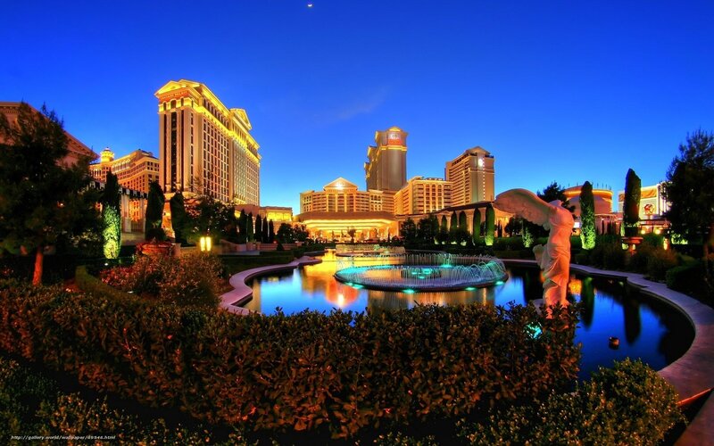 Las Vegas hotel at dusk