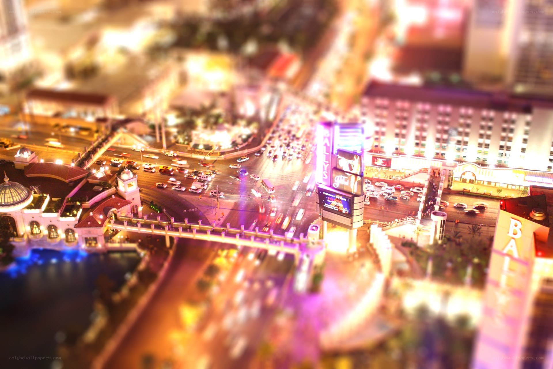 Las Vegas night scene with Bally's